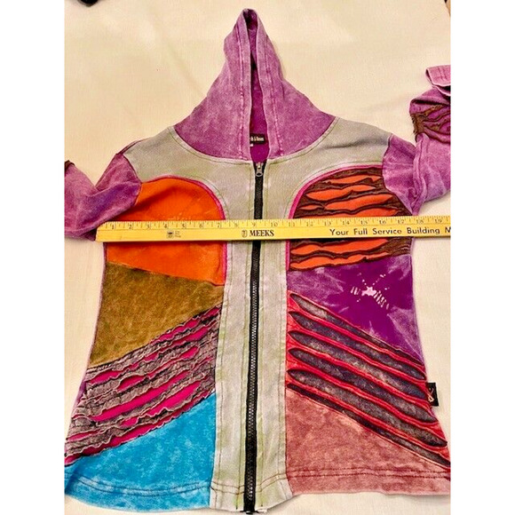 Leopards & Roses Womens Bohemian Patchwork Hoodie Size Small - Picture 7 of 8